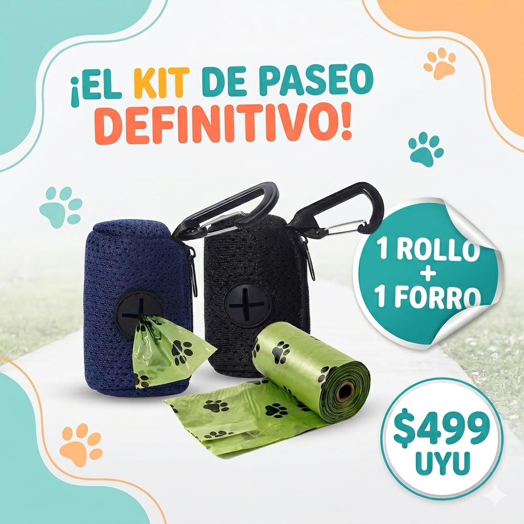 Kit Paseo Express – Dispensador Portátil + 1 Rollo De Bolsas